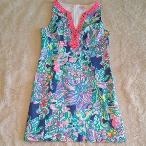Lilly Pulitzer Multicolor Dress with Pink Trim